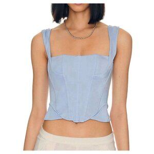 NWT FREE PEOPLE x HAH Knock Out Corset boudoir Top Size Medium Blue Periwinkle